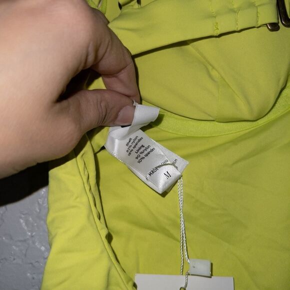 NWT Andie Neon Lemon Yellow The Bermuda One Piece Swimsuit Size Medium - Picture 8 of 8